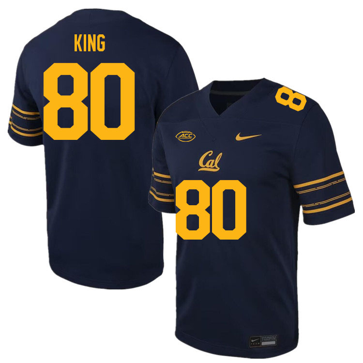 Men #80 Jordan King California Golden Bears ACC Conference College Football Jerseys Stitched Sale-Na